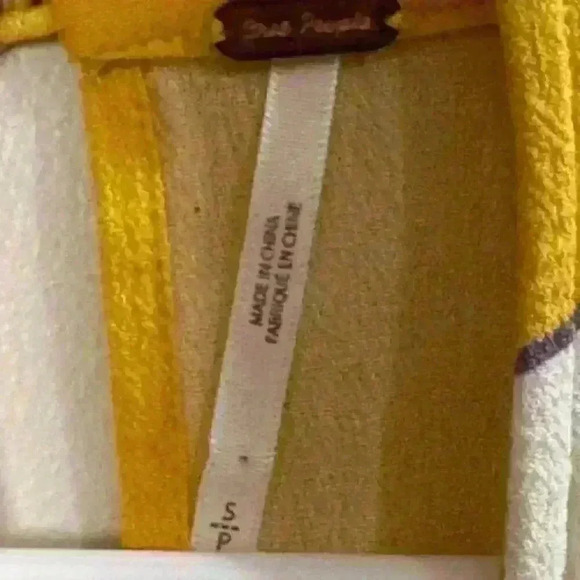 Free People Floral Yellow Mock Neck Top Size Small/Petite - Picture 7 of 9